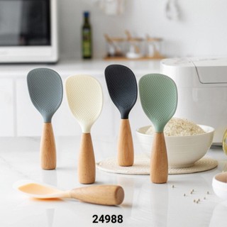 Muôi cơm silicone chống dính chuôi gỗ xịn sò