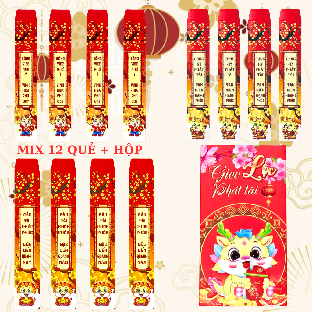 Bao lì xì gieo quẻ 2024 MẪU RỒNG ĐỎ, lì xì tết GIÁP THÌN năm 2024 hottrend