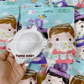 Khẩu trang cho bé sơ sinh, khẩu trang gấu cho bé từ 0 - 3 tuổi uni mask