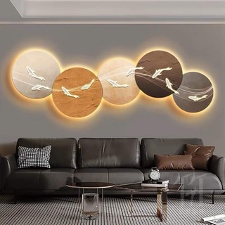 Tranh Tráng Gương Decor Đèn Led Cửu Ngư Quần Hội - Trang Trí Phòng Khách / Phòng Ngủ / Làm Quà Tặng