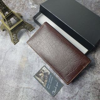 Ví dài cầm tay da bò thật unisex vân da voi wl127 - 100% da bò thật, bh 3 năm