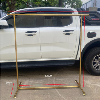 Kệ đơn treo quần áo mạ vàng Luxury - Khung treo quần áo thông minh, dạng lắp ráp bằng inox, sào treo đồ inox vàng