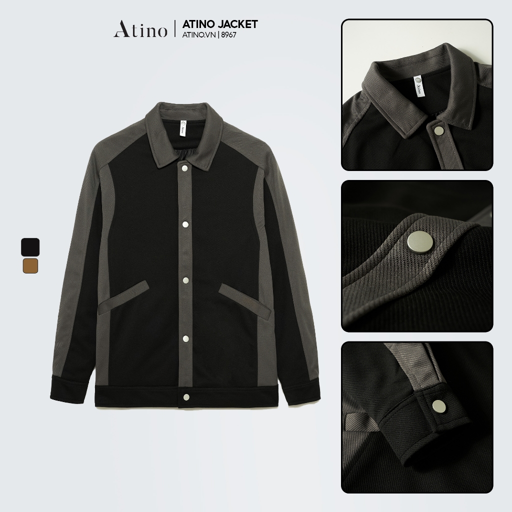 Áo Khoác Jacket Nỉ Nam 2 Lớp Lót Gió ATINO Hàn Quốc Phong Cách Trẻ Trung Chuẩn Form AK2.8967