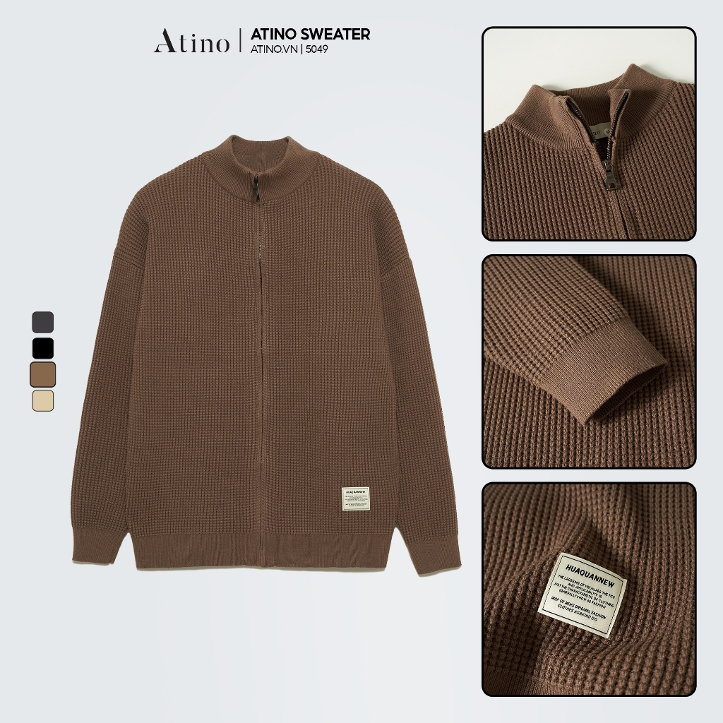 Áo Khoác len nam mùa đông ATINO dày dặn ấp áp thời trang Hàn Quốc form Regular AL4.5049