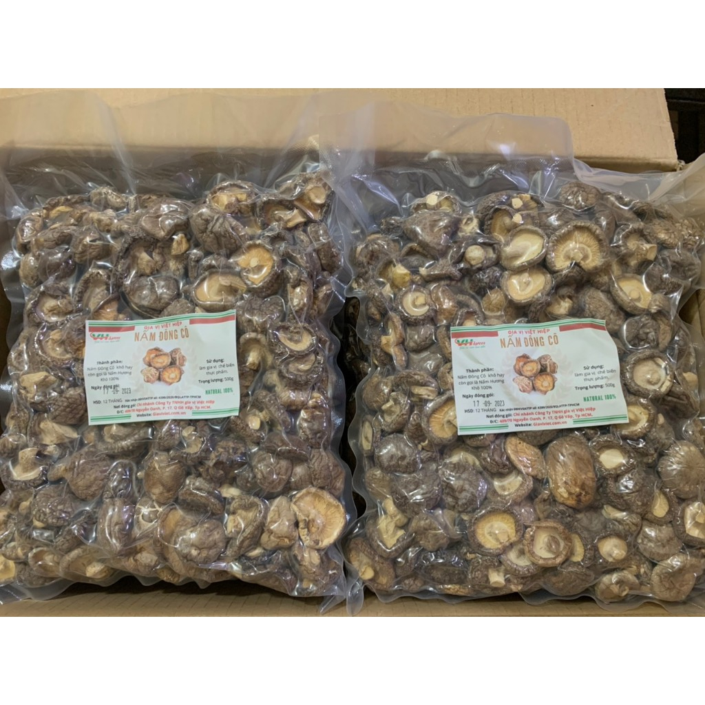 Nấm Đông Cô - Nấm Hương Size 3cm Túi 1Kg Việt Hiệp