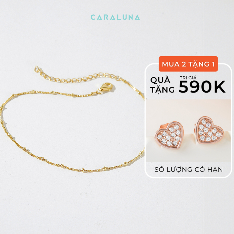Lắc Chân Bạc Nữ CARA LUNA Xích Bi Nhỏ Ball Anklet - VCA01