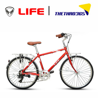 Xe đạp đường phố life louis, khung nhôm cổ điển, bánh 26, 7 tốc độ