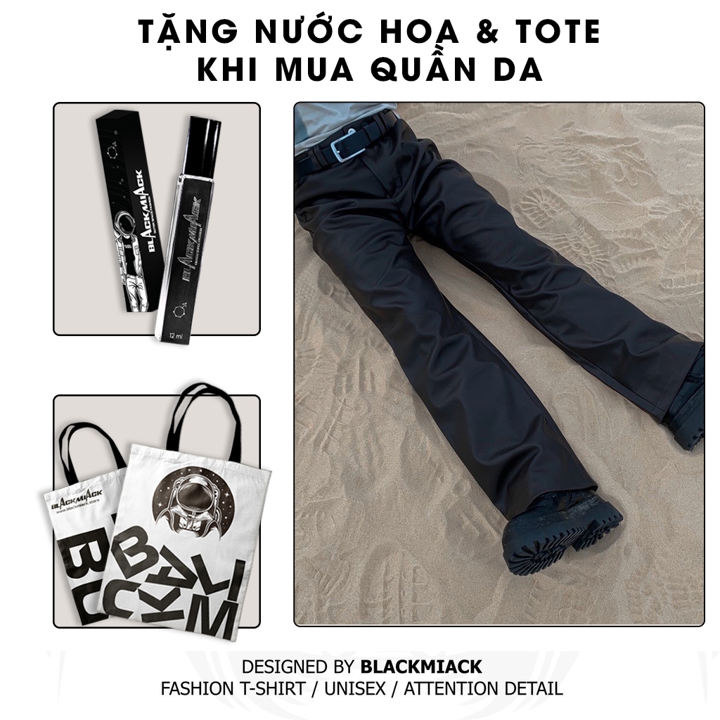 Quần Da Wax Form Suông BLACKMIACK - leather pant washed