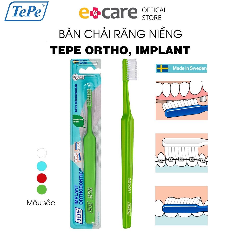 Bàn chải răng niềng, implant TePe đủ màu - Thụy Điển