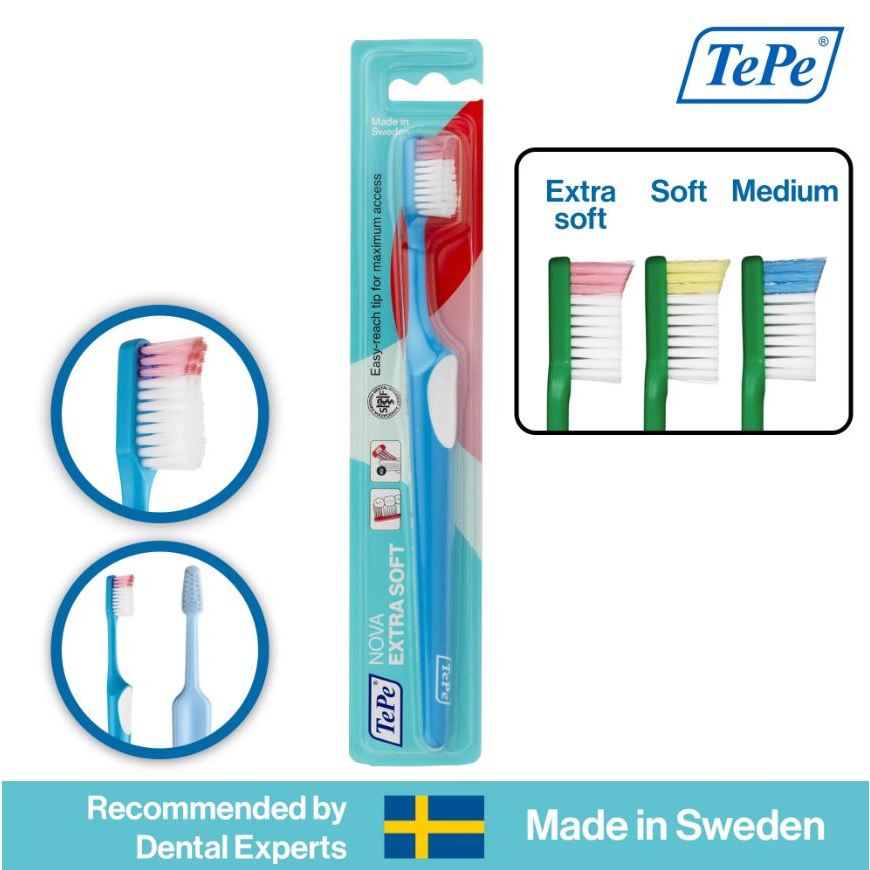 Bàn chải đánh răng siêu mềm TePe Nova Extra Soft Thụy Điển