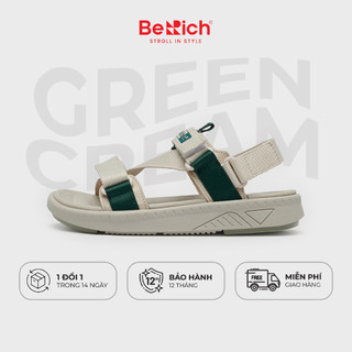 Giày Sandal Nữ Nam Quai Chéo BeRich BE277 - Beige/Green