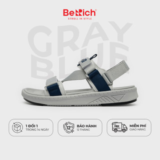 Giày Sandal Nữ Nam Quai Chéo BeRich BE277 - Gray/Navy