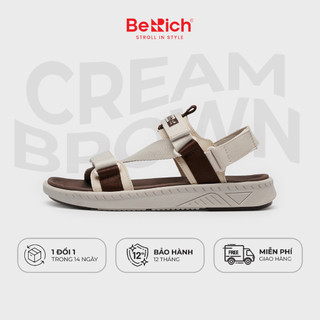 Giày Sandal Nữ Nam Quai Chéo BeRich BE277 - Beige/Brown