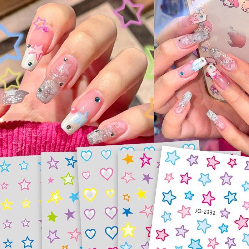 Sticker Hoạ Tiết Sao Tim