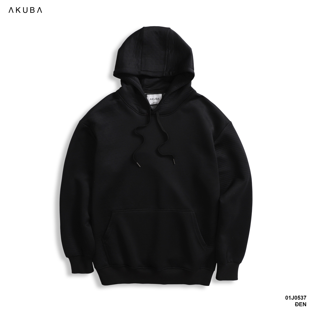 Áo khoác hoodie trơn nam AKUBA, form oversize, chất liệu nỉ dày dặn, bền màu 01J0537