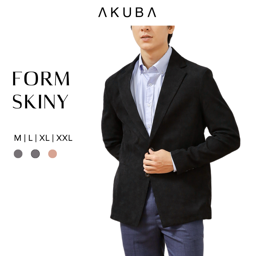 Áo khoác blazer nam AKUBA form skinny, ít nhăn, đứng form, áo vest nam phong cách Hàn Quốc 01K0370
