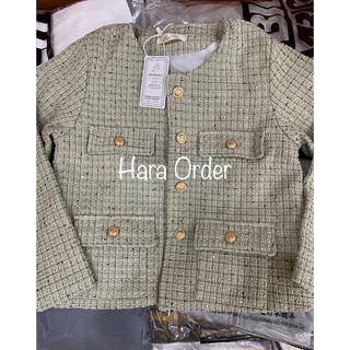khoác dạ tweed hai lớp đứng form