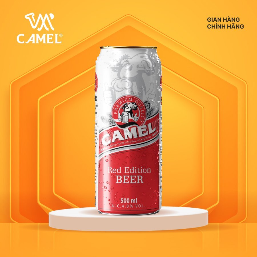 (Lon Khổng Lồ) Thùng 24 lon bia Camel Premium 500ml chính hãng (Đỏ 500ml)