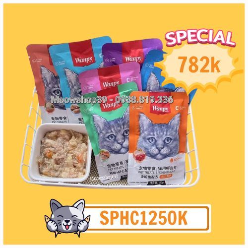 ( Combo 100 gói ) Pate Wanpy Cho Mèo - Gói 80gr