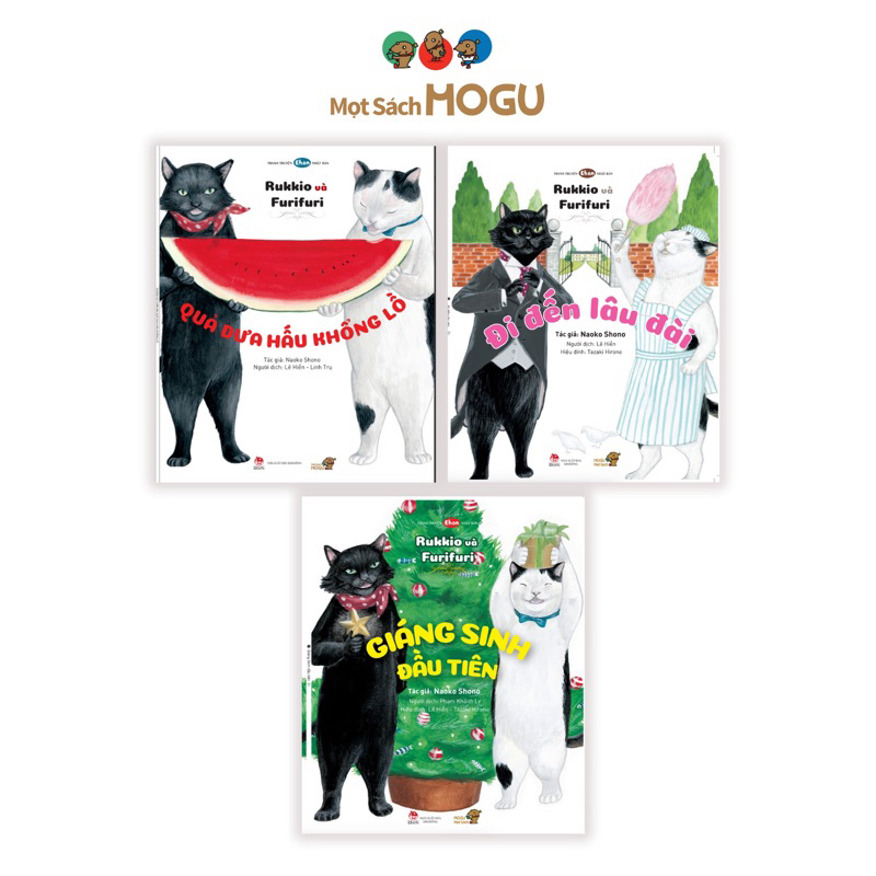 Tranh truyện - Bộ 3 cuốn Mèo Rukkio và Furifuri - Phát triển tư duy cho bé từ 3 tuổi (Sách Ehon)