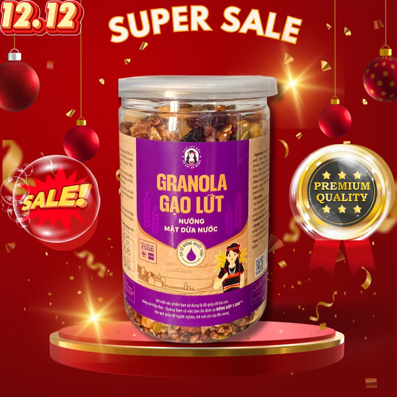 Granola gạo lứt bhnong Granola siêu hạt không yến mạch cao cấp bhnong ăn kiêng giảm cân cung cấp dinh dưỡng