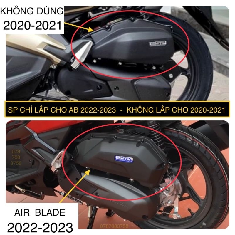 Ốp Pô Air Blade 2011-2023 Carbon, Xi Mạ Crom, AB Airblade Cacbon 2011-2012, 2013-2015, 2016-2019, 2020-2021, 2022-2023