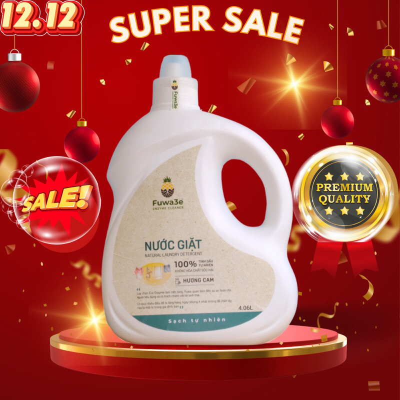 Nước giặt hữu cơ fuwa3e hương cam giặt sạch bụi bẩn an toàn da tay nước giặt đồ lót hiệu quả