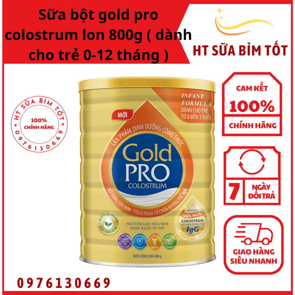Sữa bột gold pro colostrum lon 800g  giá công ty 498k