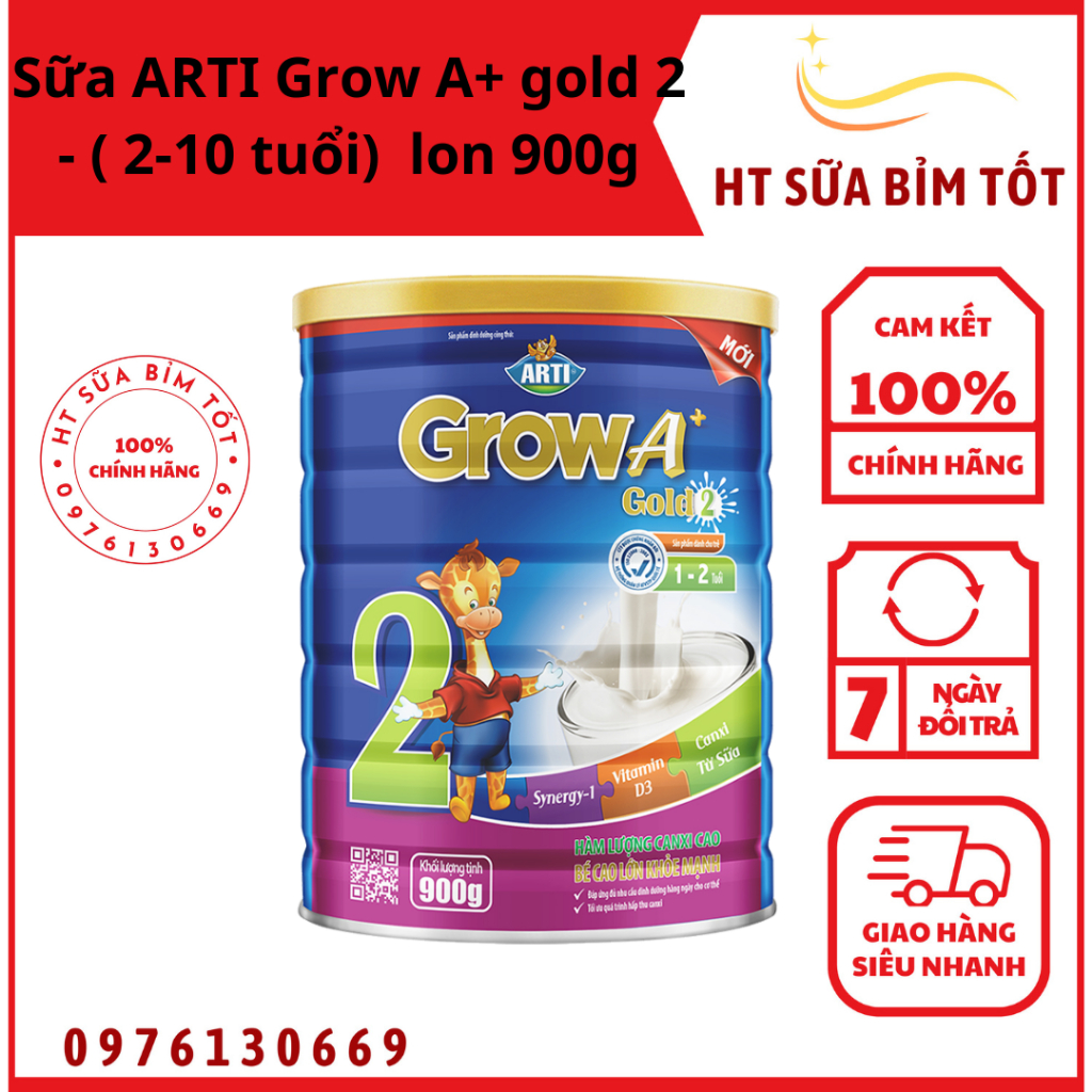 Sữa ARTI Grow A+ gold 2 -   lon 900g