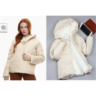 [SALE OFF, ÁO XUẤT KHẨU MỸ CHÍNH HÃNG] áo khoác nữ mùa đông có mũ có lót lông cừu, nhẹ ấm, chống thấm nước tốt