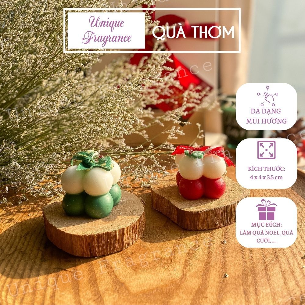 Nến thơm Noel - nến giáng sinh - Hương tinh dầu thành phần tự nhiên - quà cưới, quà sự kiện - UNIQUE FRAGRACE