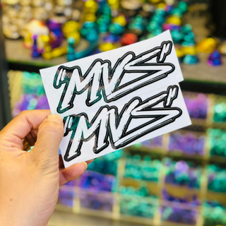 Tem sticker logo chữ mvs combo 2 tem