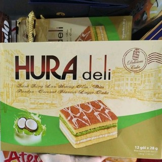 Bánh bông lan Hura hương cốm dừa hộp 336g