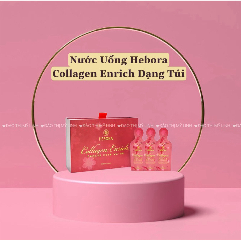 NƯỚC UỐNG ĐẸP DA HEBORA COLLAGEN ENRICH DAMASK ROSE WATER DẠNG TÚI UỐNG