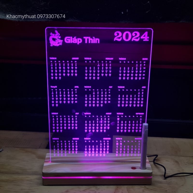 Combo ĐẾ LED 3D LỊCH 2024