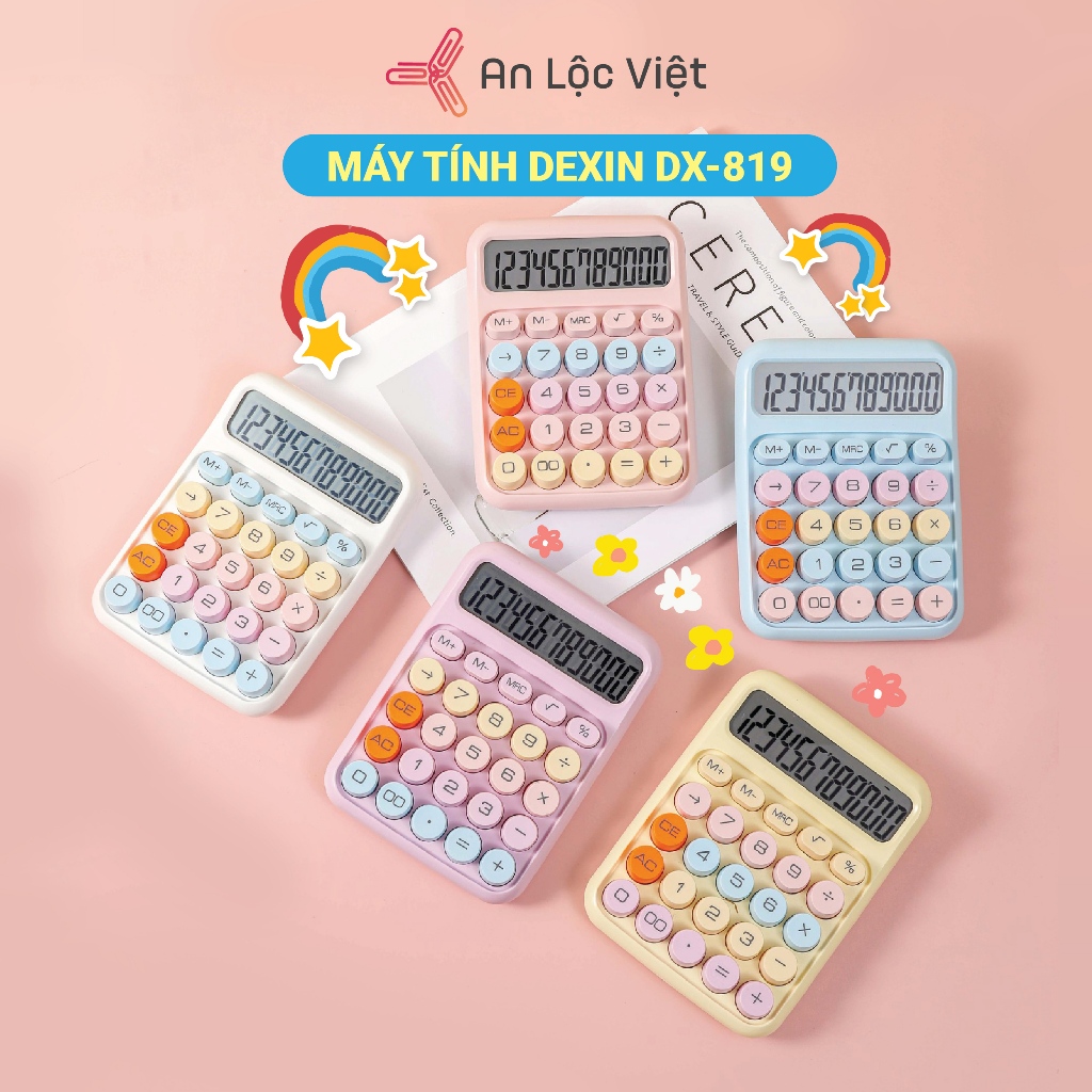 Máy tính cầm tay, máy tính bỏ túi phím cơ (không bao gồm pin) nhiều màu sắc xinh xắn, thiết kế nhỏ gọn