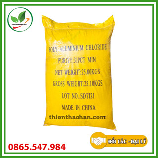Hóa chất PAC. Xử lý nước thải, trợ lắng. Bao 25kg màu vàng