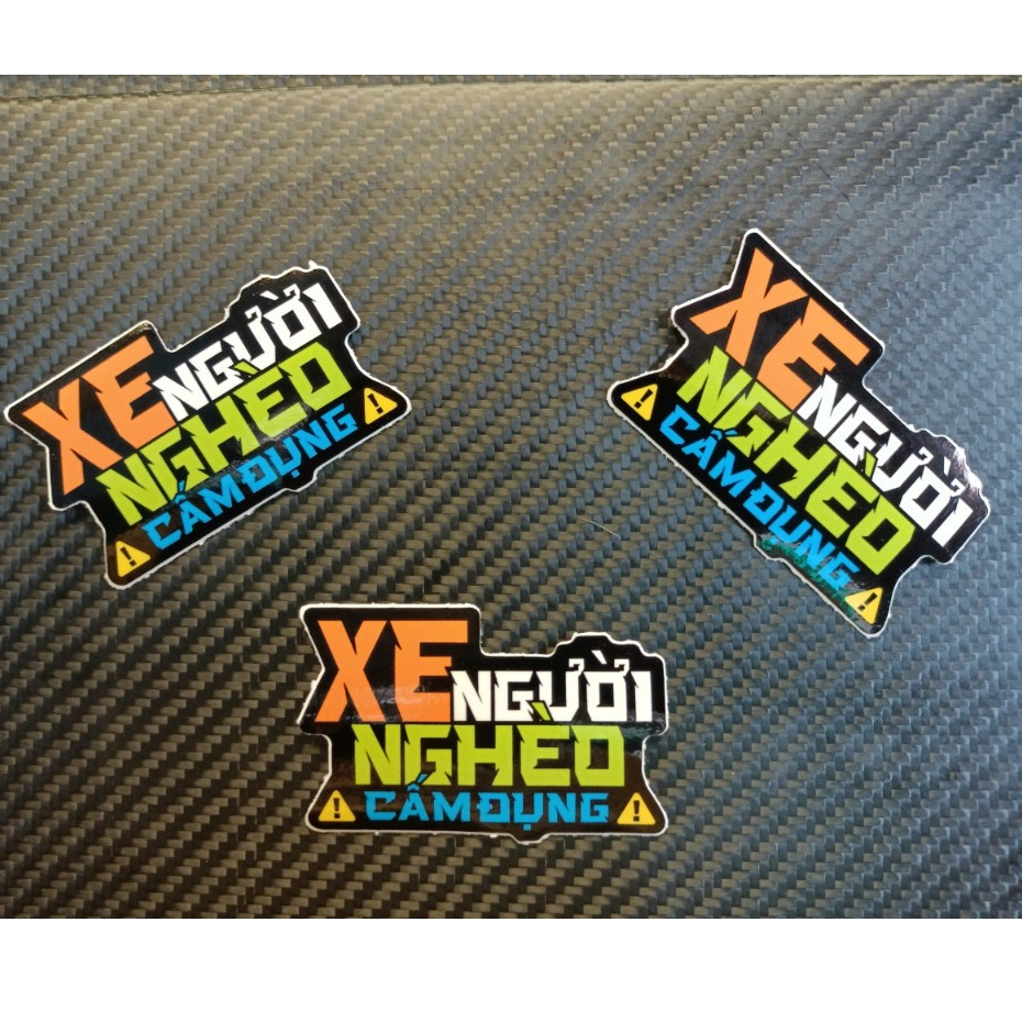 TEM LOGO STICKER CHỮ XE NGƯỜI NGHÈO DÁN TRANG TRÍ XE SIÊU ĐẸP
