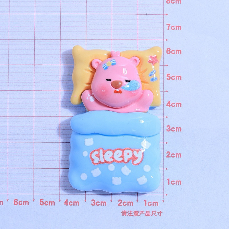 Charm LÔBY slime/  Trang Trí Hình Gấu Nhiều Chi Tiết Màu Kem Sữa Sinh Động - Giá 1 cái