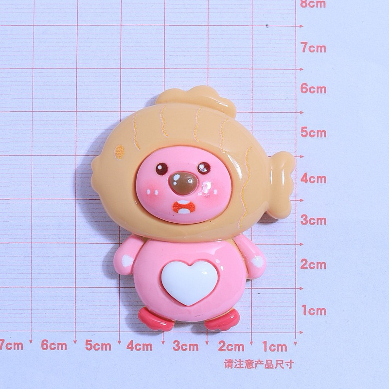 Charm LÔBY slime/  Trang Trí Hình Gấu Nhiều Chi Tiết Màu Kem Sữa Sinh Động - Giá 1 cái