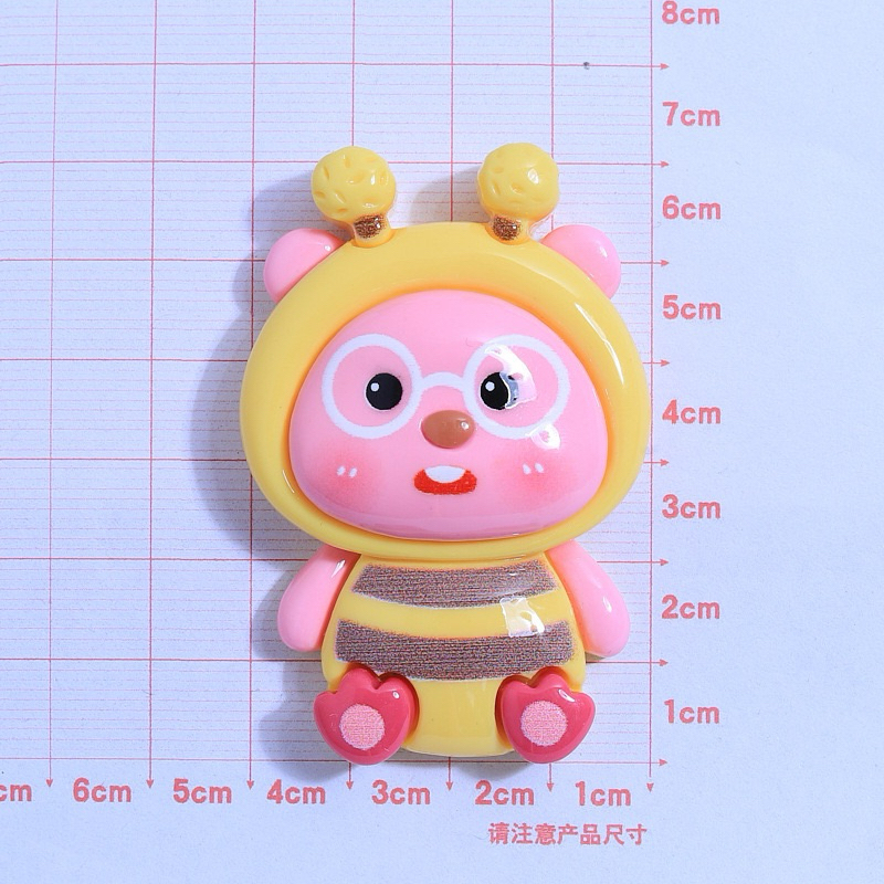 Charm LÔBY slime/  Trang Trí Hình Gấu Nhiều Chi Tiết Màu Kem Sữa Sinh Động - Giá 1 cái