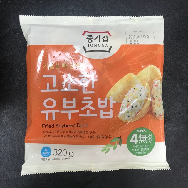 Vỏ Gối Đậu Phụ Chiên JongGa 320G Hàn Quốc- 고소한 유부초밥 320그램