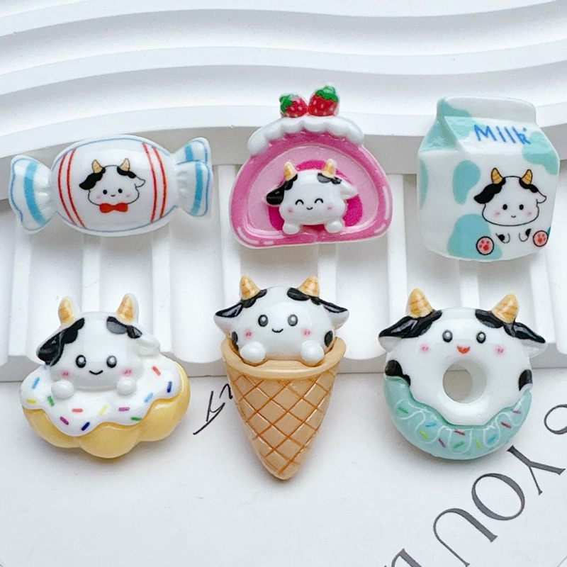 Charm (102slime/  Trang Trí Hình Gấu Nhiều Chi Tiết Màu Kem Sữa Sinh Động - Giá 1 cái