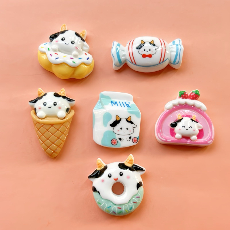 Charm (102slime/  Trang Trí Hình Gấu Nhiều Chi Tiết Màu Kem Sữa Sinh Động - Giá 1 cái