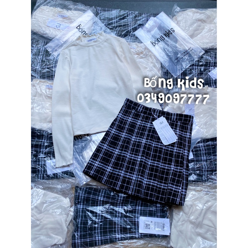 Set Váy Bé Gái Trắng/Đen GÊ