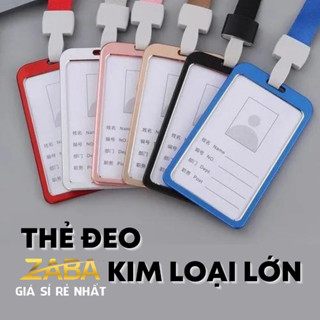   Dây+Thẻ  Dây đeo thẻ ID kim loại đựng thẻ tên lớn Zaba 