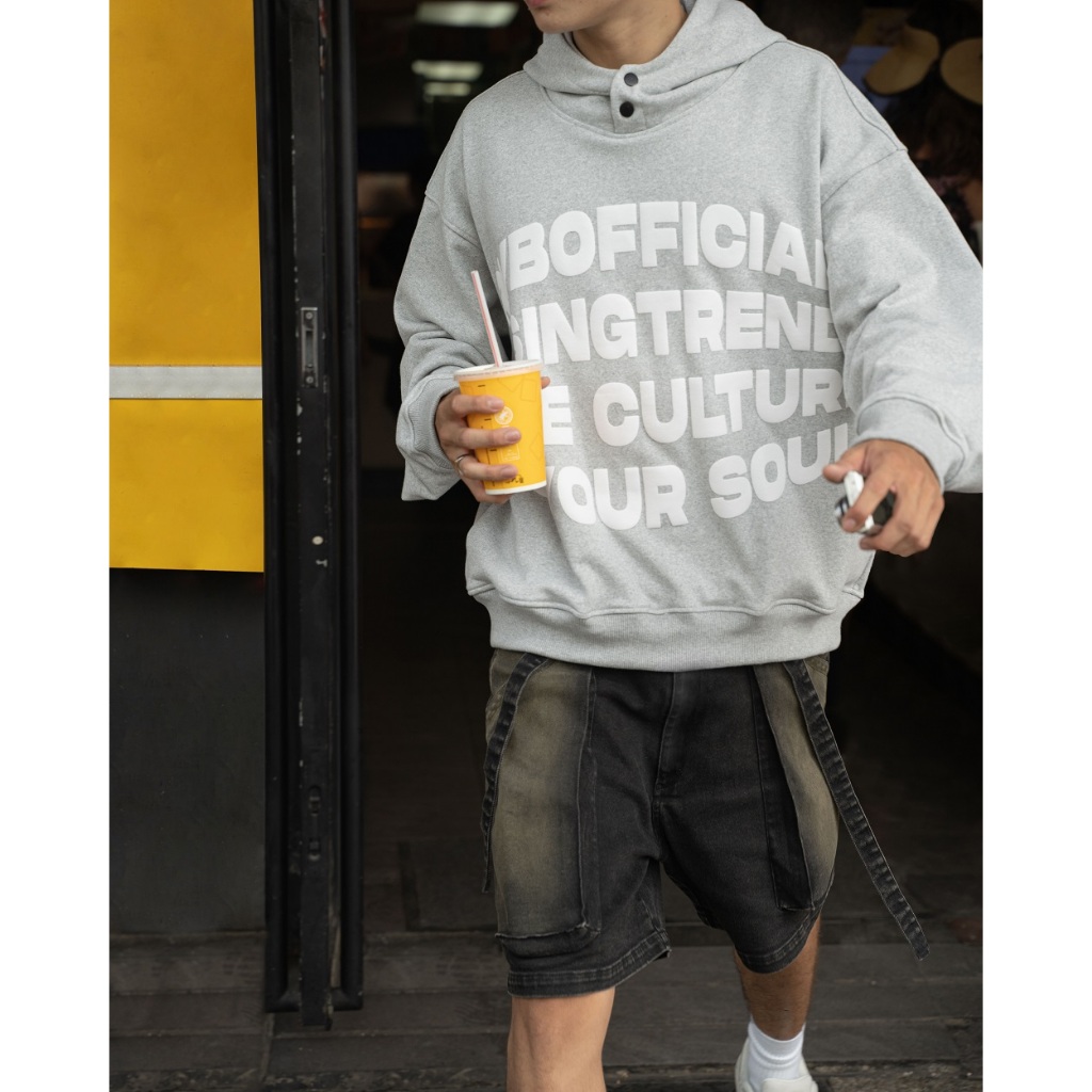 Ao Hoodie RVB Chewing Gum Boxy Hoodie Xám