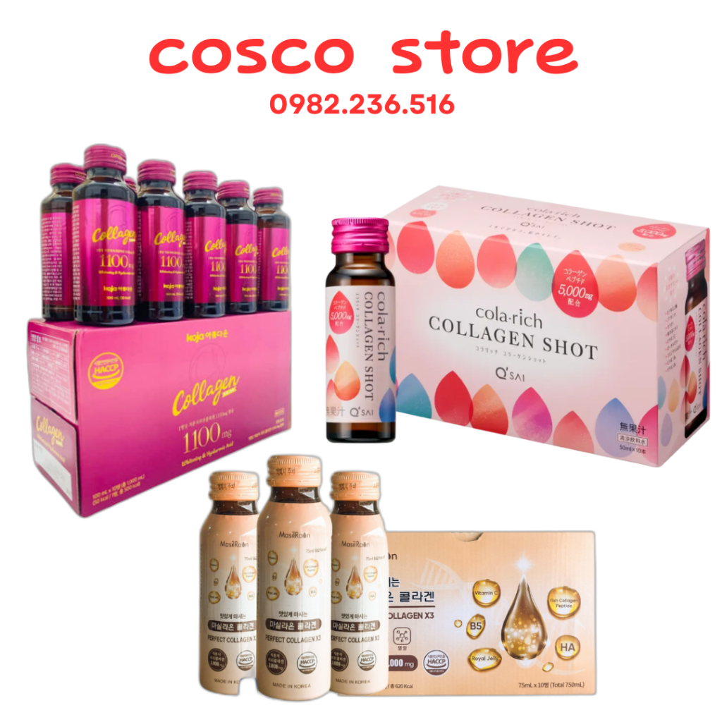 Nước Uống Perfect The Collagen Koja , collagen x3, Collagen Shot Masilraon Hỗ Trợ Làm Đẹp Da, Ngăn Ngừa Lão Hóa