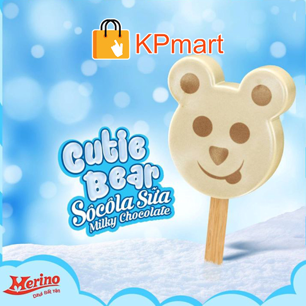 Kem gấu socola sữa Merino Kool Cutie Bear 64g
