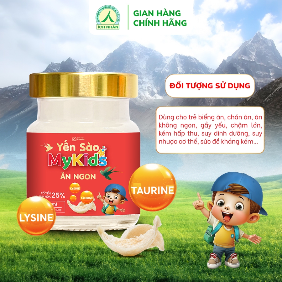 Yến Sào Mykids Giúp Bé Cao Lớn Hơn, Ăn Ngon Hơn, Bổ Sung Dưỡng Chất Và Vitamin, Sợi Yến Nguyên Chất Khánh Hòa - Lọ 70ml